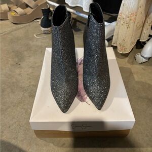 Elegant Silver Ankle Boots